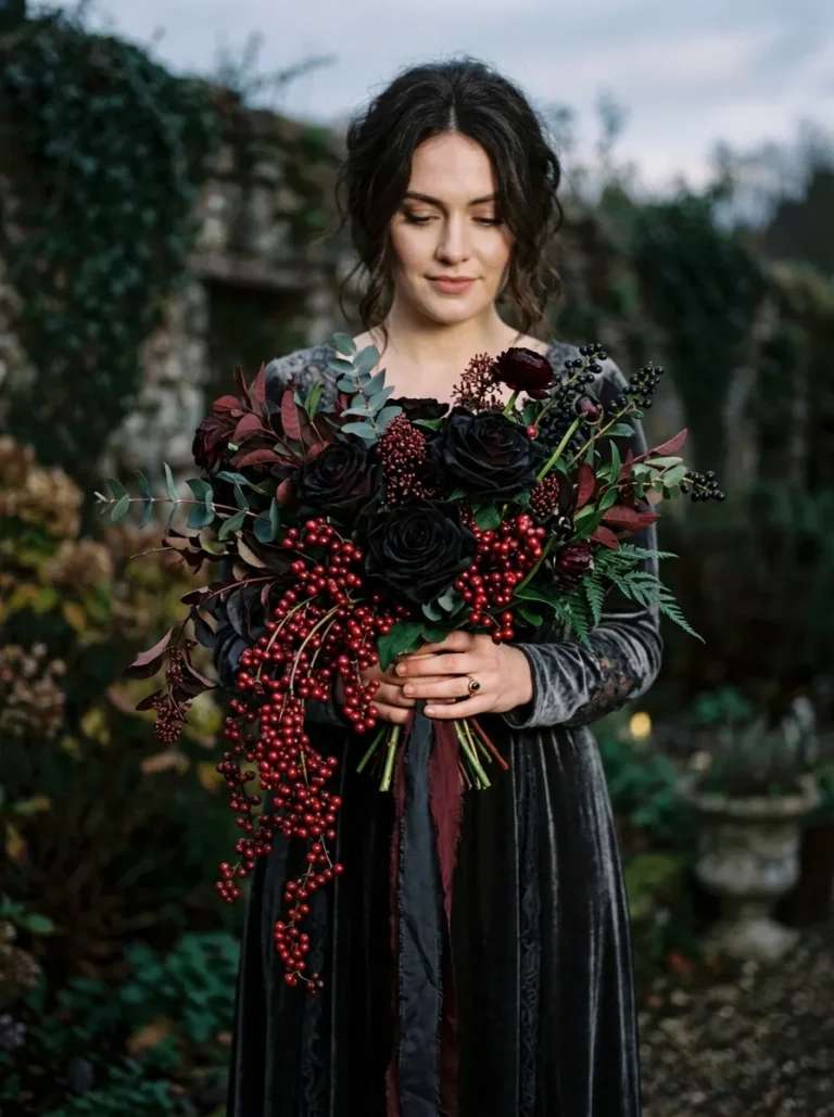 16 Black Flower Bouquet Ideas for a Moody Wedding Theme