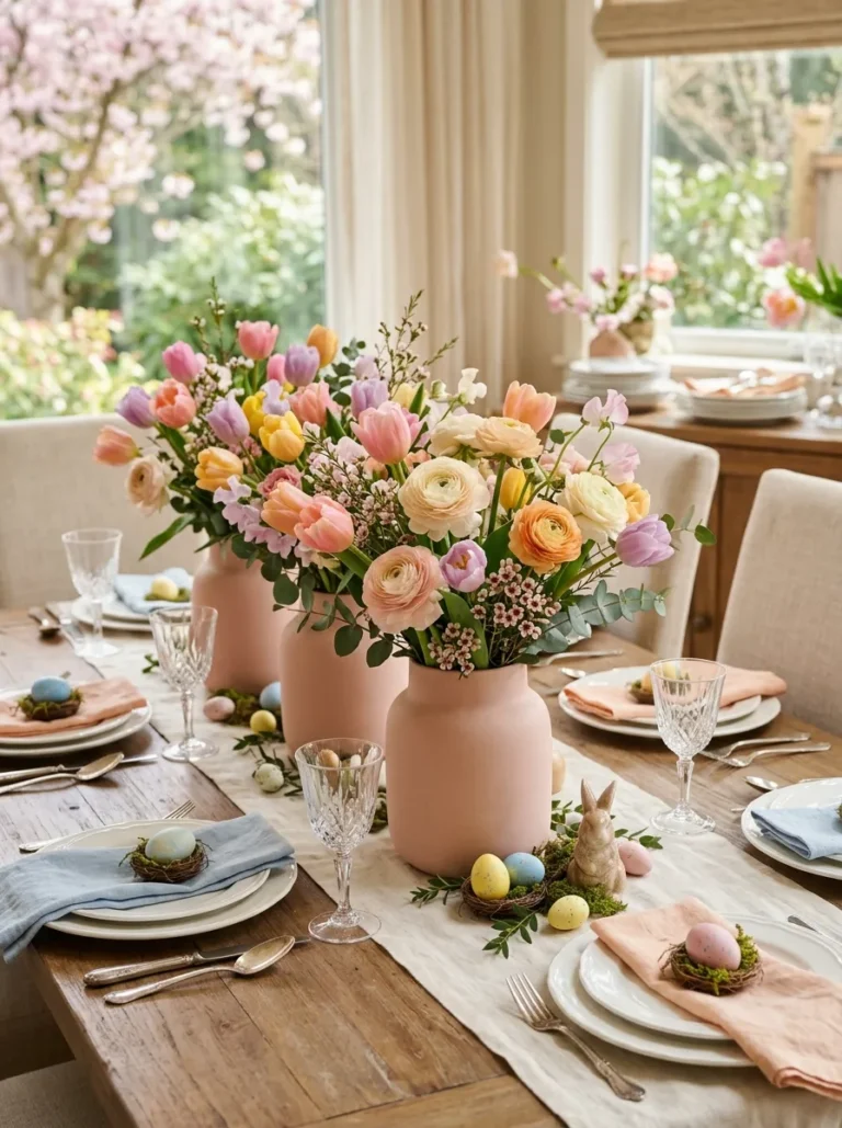 18 Pastel Spring Floral Centerpieces for an Easter Brunch